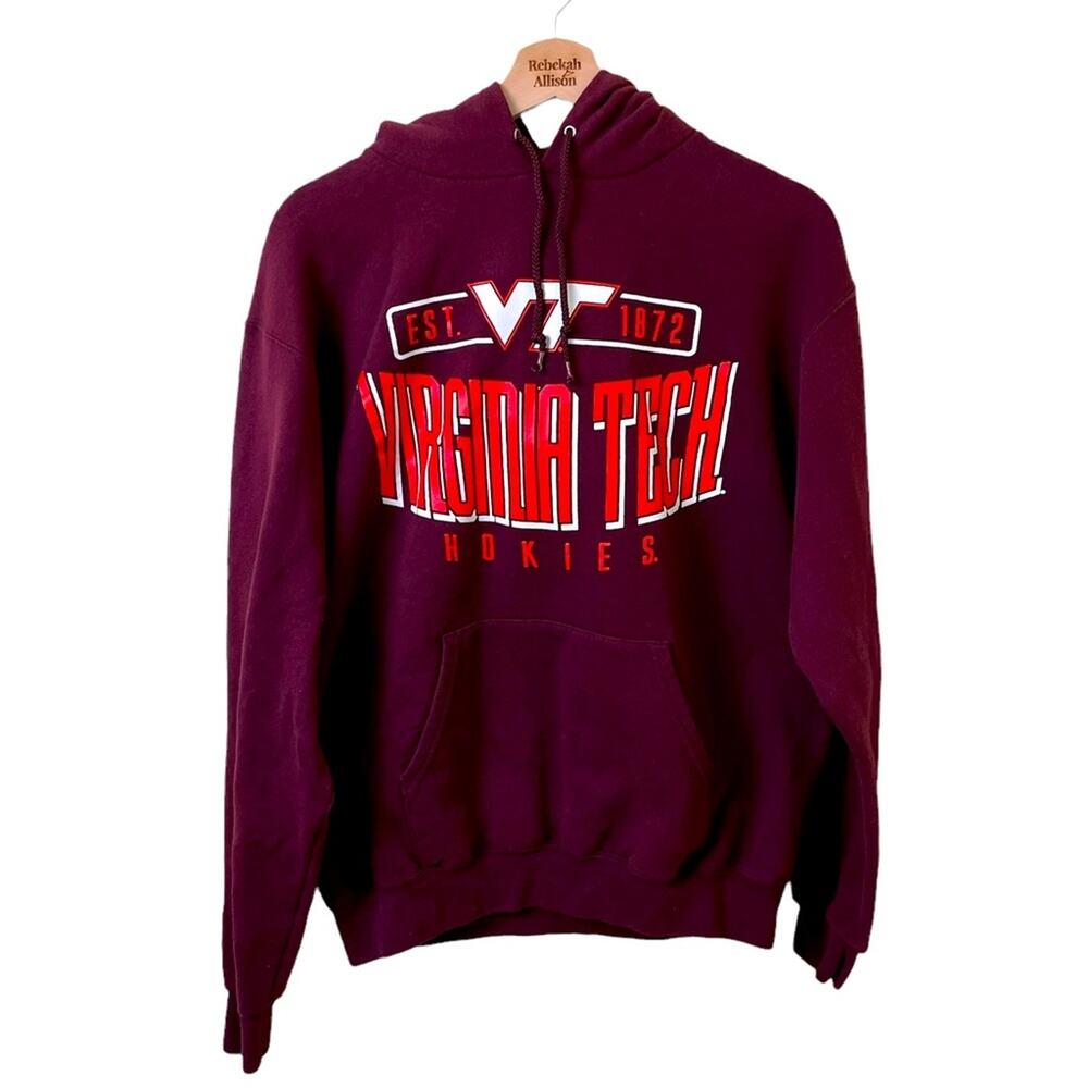 Virginia Tech Hokies Champion Hoodie Sweatshirt Men's SZ MEDIUM Burgundy VT
